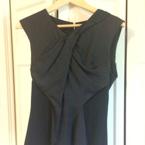 Vince Camuto Silk and Jersey Sleeveless Blouse